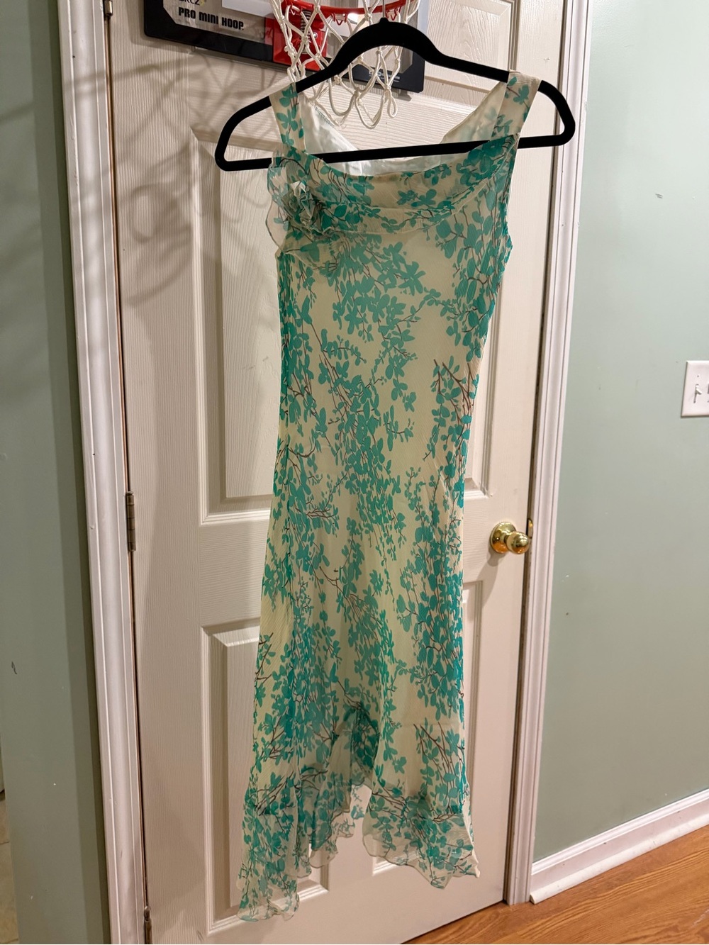 Women’s Floral Green & Cream Slip Dress